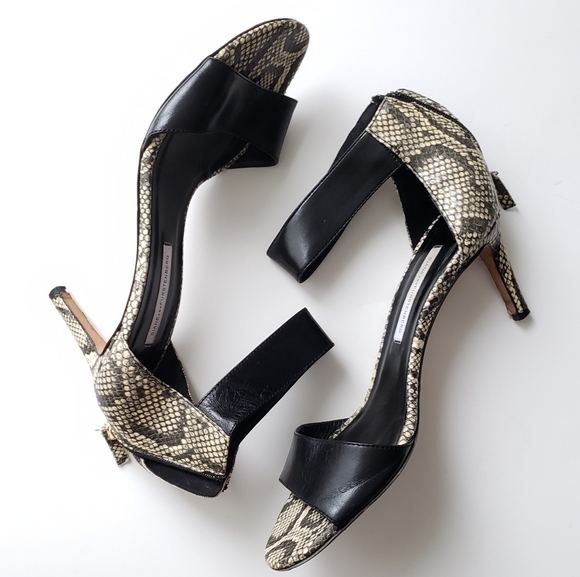 DVF | Strappy Heels Snakeskin Leather Heels - Picture 3 of 13